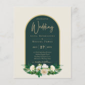 BUDGET White Roses Forest Green Winter Wedding INV (Vorderseite)