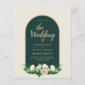 BUDGET White Roses Forest Green Winter Wedding INV (Vorderseite)