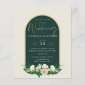 BUDGET White Roses Forest Green Winter Wedding INV (Vorderseite)