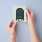 BUDGET White Roses Forest Green Winter Wedding INV Flyer (Gruppe)