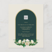 BUDGET White Roses Forest Green Winter Wedding INV Flyer (Hinten)