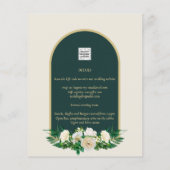 BUDGET White Roses Forest Green Winter Wedding INV Flyer (Hinten)