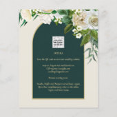 BUDGET White Roses Forest Green Winter Wedding INV Flyer (Hinten)