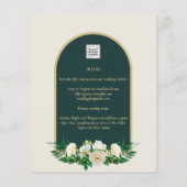BUDGET White Roses Forest Green Winter Wedding INV Flyer (Hinten)