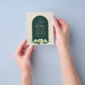 BUDGET White Roses Forest Green Winter Wedding INV Flyer (Gruppe)