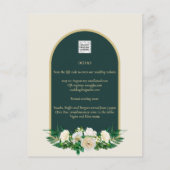 BUDGET White Roses Forest Green Winter Wedding INV Flyer (Hinten)