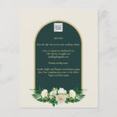 BUDGET White Roses Forest Green Winter Wedding INV Flyer (Hinten)