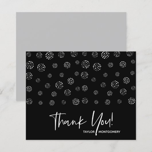 Budget White Script Black Danke Cards (Vorne/Hinten)