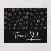 Budget White Script Black Danke Cards (Vorderseite)