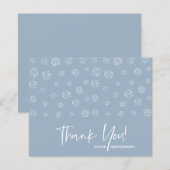 Budget White Script Dusty Blue Danke Cards (Vorne/Hinten)