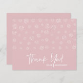 Budget White Script Dusty Pink Danke Cards (Vorne/Hinten)