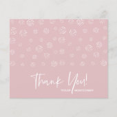 Budget White Script Dusty Pink Danke Cards (Vorderseite)