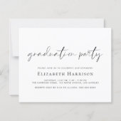 Budget White Script Foto Graduation Party Einladun (Rückseite)