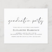 Budget White Script Foto Graduation Party Einladun (Rückseite)