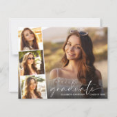 Budget White Script Foto Graduation Party Einladun (Vorderseite)