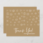 Budget White Script Gold Dankeschön Karten (Vorne/Hinten)