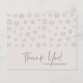 Budget White Script Off-White Dankeschön Karten (Vorderseite)