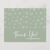 Budget White Script Sage Green Danke Cards (Vorderseite)