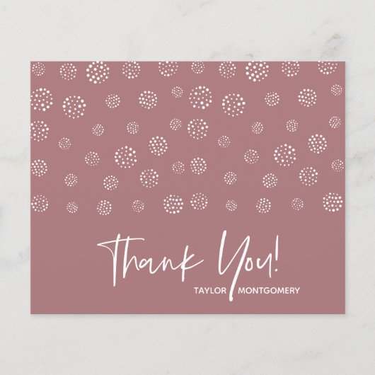 Budget White Script Wüste Rose Danke Karten (Vorderseite)