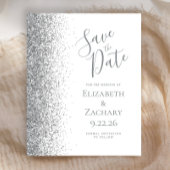 Budget White Silver Save the Date Card