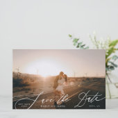 Budget White Simple Foto Wedding Save the Date (Stehend Vorderseite)
