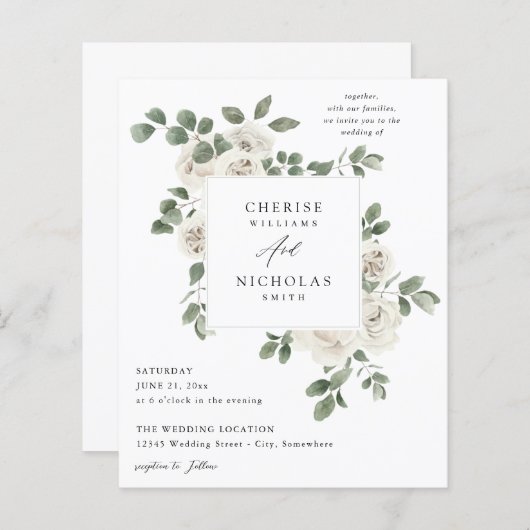 Budget White Soft Floral & Eukalyptus Wedding (Vorne/Hinten)