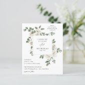 Budget White Soft Floral & Eukalyptus Wedding (Stehend Vorderseite)