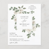Budget White Soft Floral & Eukalyptus Wedding (Vorderseite)