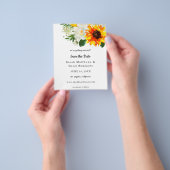 Budget White Sunflower & Whi Floral Save the Date Flyer (Gruppe)