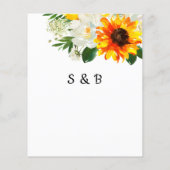 Budget White Sunflower & Whi Floral Save the Date Flyer (Hinten)