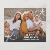 Budget White Tropical Blume Foto Holiday Card (Vorderseite)