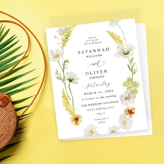 Budget White & Yellow Floral Wedding