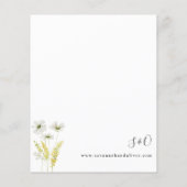 Budget White & Yellow Floral Wedding Flyer (Hinten)