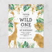 Budget Wild One 1. Geburtstag Safari Einladung (Vorderseite)