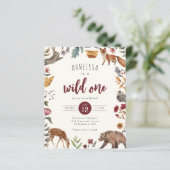 Budget Wild One Animal Woodland Erster Geburtstag (Stehend Vorderseite)