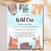 Budget Wild One Animals Baby Shower Einladung