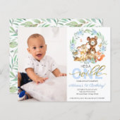 Budget Wild One Einladung zum ersten Geburtstag Fo (Vorne/Hinten)