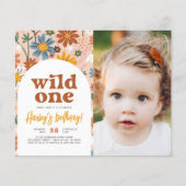 Budget Wild One Retro Foto 1. Geburtstag Party (Vorderseite)