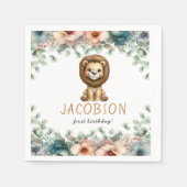 Budget Wild One Safari Animals Boy Birthday Party Serviette (Vorderseite)