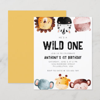 Budget Wild One Safari Animals Erster Geburtstag