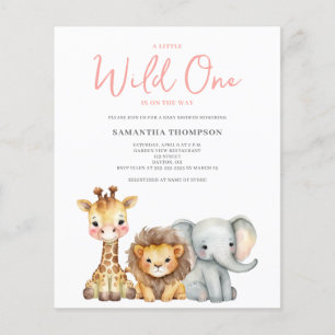 Budget Wild One Safari Baby Shower Einladung