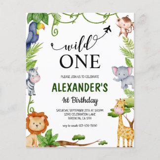 Budget Wild One Safari Jungle Tiere Geburtstag