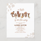 Budget Wild West Baby Boy Dusche Einladung Flyer (Vorne)