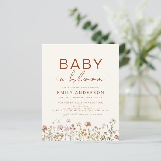 Budget Wildblume Baby in Bloom Baby Dusche (Stehend Vorderseite)