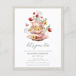 Budget Wildblume Bridal Tea Dusche Einladung Flyer