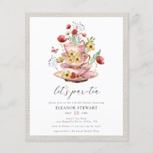 Budget Wildblume Bridal Tea Dusche Einladung Flyer