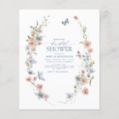 Budget Wildblume Elegant Bridal Dusche Einladung Flyer (Vorne)