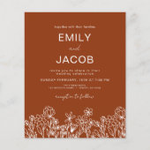 Budget Wildblume Foto Burnt Orange Wedding Flyer (Vorne)