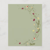 Budget Wildblume Grüne Kinderdusche Einladung (Rückseite)