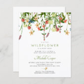 Budget Wildblume Kinderdusche Einladung (Vorne/Hinten)